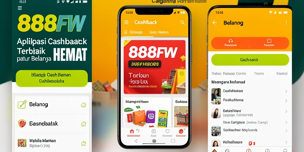 Antarmuka aplikasi 888FW menampilkan beragam penawaran cashback menarik.
