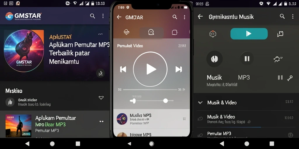 Antarmuka intuitif dan fungsional dari aplikasi Pemutar MP3 GMSTAR.