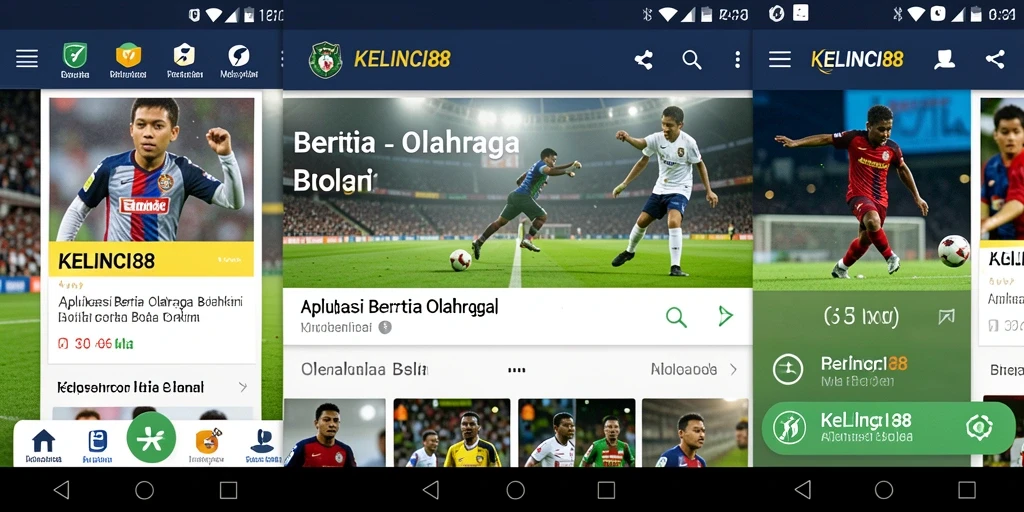 Screenshot aplikasi KELINCI88 yang menunjukkan antarmuka berita olahraga bola.