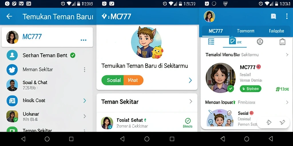 Antarmuka alat pencarian teman di MC777 yang intuitif.