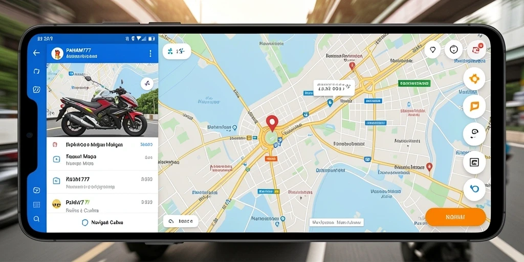 Antarmuka aplikasi PAHAM777 dengan navigasi motor yang jelas.