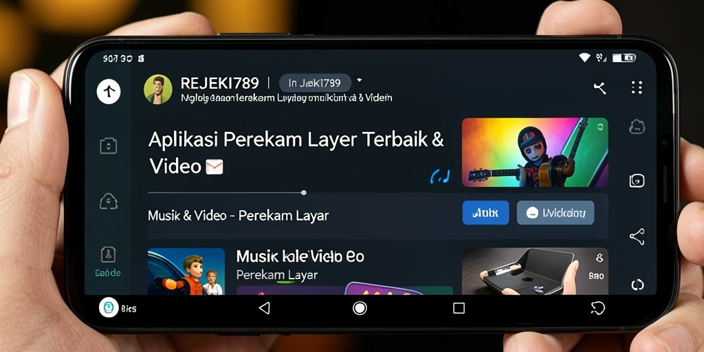 Antarmuka aplikasi REJEKI789 dengan fungsi perekam layar yang mudah digunakan.