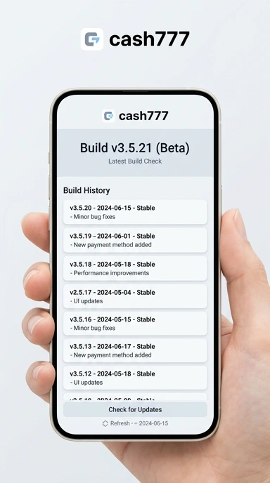 Tampilan riwayat versi cash777